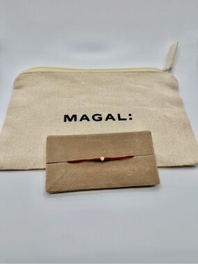 MAGAL: Iconic Red Cord Diamond Bracelet, bezel set in 14k yellow gold